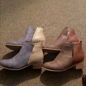Corkys-2 pair suede/leather booties